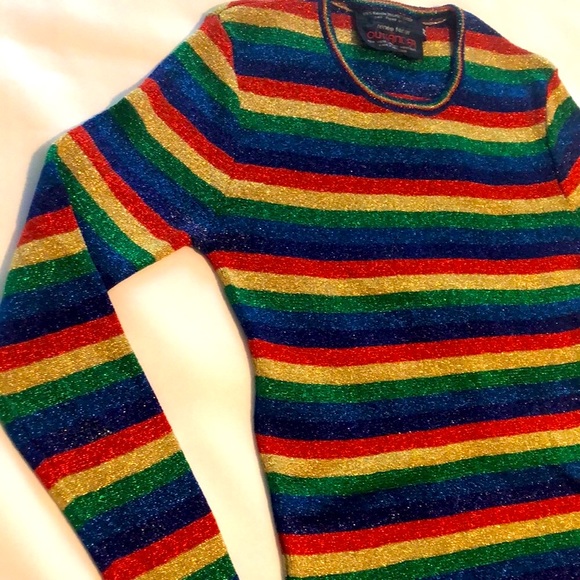 RARE Excellent condition vintage 1970’s Renee Tener metallic rainbow shirt - Picture 3 of 6